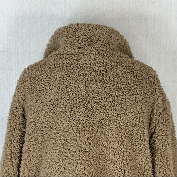 Favlux~Super Soft/Furry/Cozy Tan Oversized Notched Collar Teddy Jacket~Sz Large - Picture 10 of 16